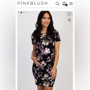 Pinkblush floral fitted maternity dress size small